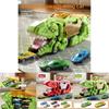 Dinosaur Inertia Car Track Toy With Storage And Deformation For Kids Educational Play