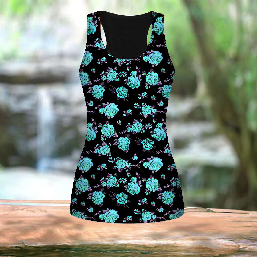 Stampa Peonia Arancione 3D Magliette Sportive Estive Stampate da Donna per Allenamento Yoga Palestra Taglie Forti Canotte