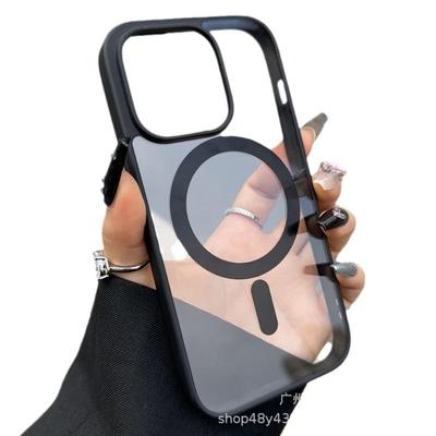 iPhone 11/13/14 Wireless Magnetic Acrylic Case - Transparent, Unisex