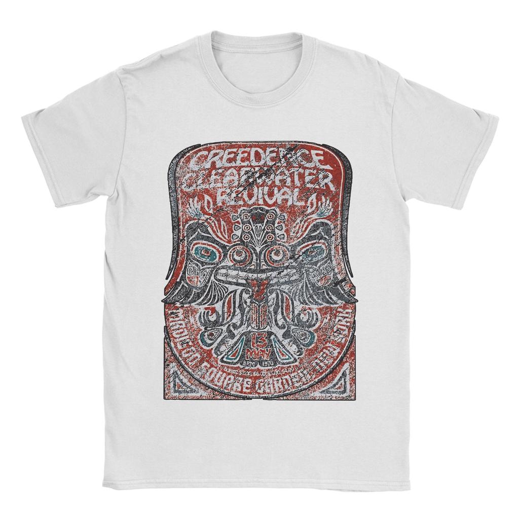 Creedence Clearwater Revivals T Shirts Men Cotton Humorous T-Shirt Round Neck 80s Tees Short Sleeve Tops Graphic