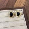 Silver Needle Clover Stud Earrings: Retro Hong Kong Style, Elegant and Fashionable Women's Luxury Jewelry.