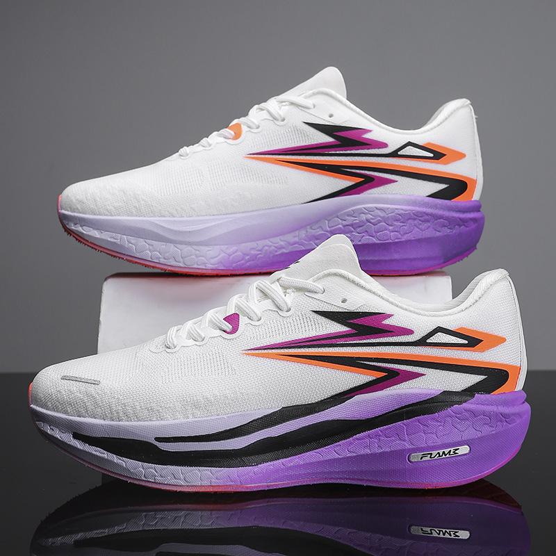 New Sports Shoes Fashionable Men's and Women's Running Shoes Marathon Full Palm Popcorn Racing Shoes Shock Absorption Training Shoes
