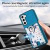 E4 for Samsung Galaxy S21 FE 5G Case Kickstand Leather Coated TPU Pattern Back Cover
