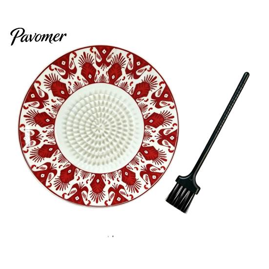 Gadget da Cucina in Ceramica Resistente Grattugia Aglio Zenzero, Piatto Trituratore Manuale 2-in-1 per Cucinare, Base Grattugia Verdure Piatta Portatile Facile da Pulire