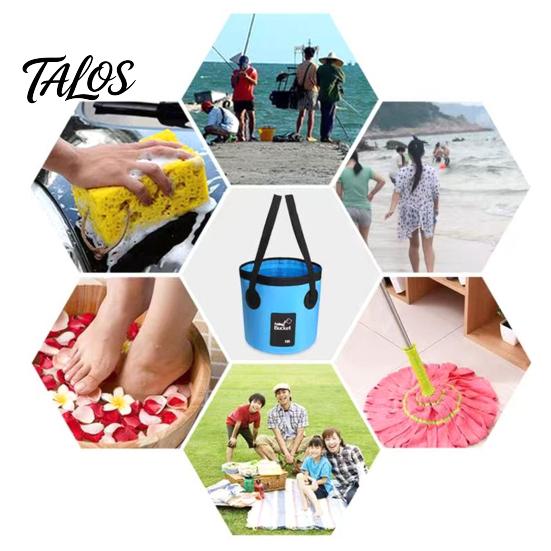 Double Handle Carry Bucket 12/20L Collapsible Water with Handles, Large Foldable Container, Container Portable Pail for Outdoor, Camping, Fishing, Car