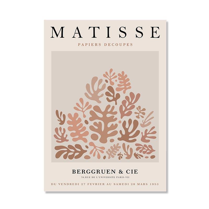Abstract Matisse Wall Art Canvas Painting Nordic Woman Lines Coral Leaf Posters and Prints Wall Pictures for Living Room Decor