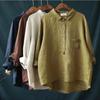 Spring and Autumn Casual Loose Solid Color Linen Shirt Women's Lapel Long-sleeved Cotton and Linen Women's Clothing