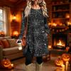 Women's Casual Printed Long Sleeve Neck Dress for Daily Wear
