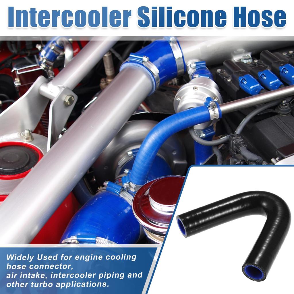 X AUTOHAUX Silicone Reducer Hose Pipe Bend Turbo Intercooler 135 Degree Elbow Inner Diameter 19mm Black