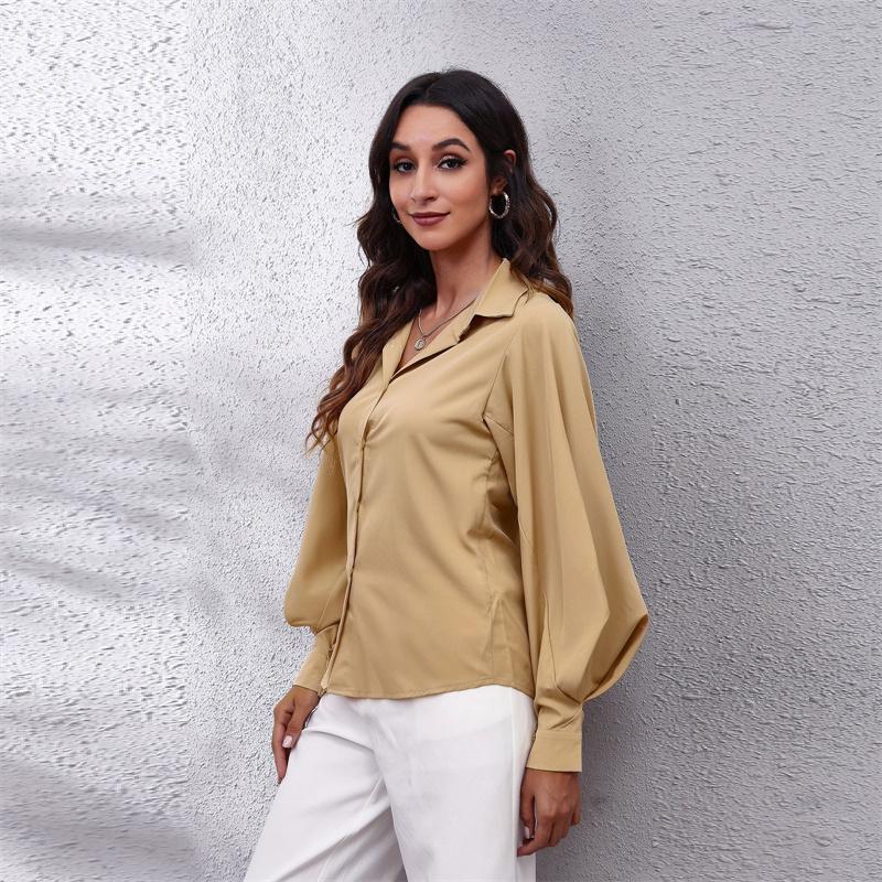 2022 Spring Autumn Casual Long Sleeve Ladies Buttons Tops Loose Chiffon Harajuku ShirtsFashion Women's Lantern Sleeve Blouse