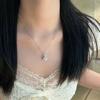 Dainty Female Pendant Necklace Vintage Chain Jewelry for Women Oval Crystal Stone Wedding Necklaces