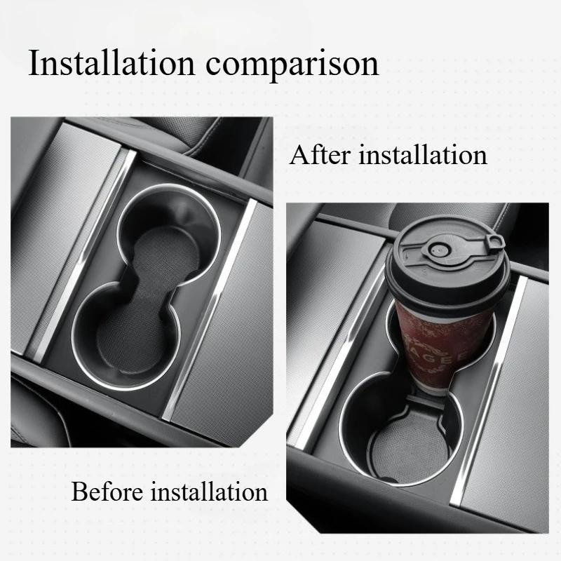 For Tesla Model Y Juniper 2025 Central Control Anti Slip Cup Mat Storage Cup Mat Car Water Cup Holder Mat Drink Insert Coaster