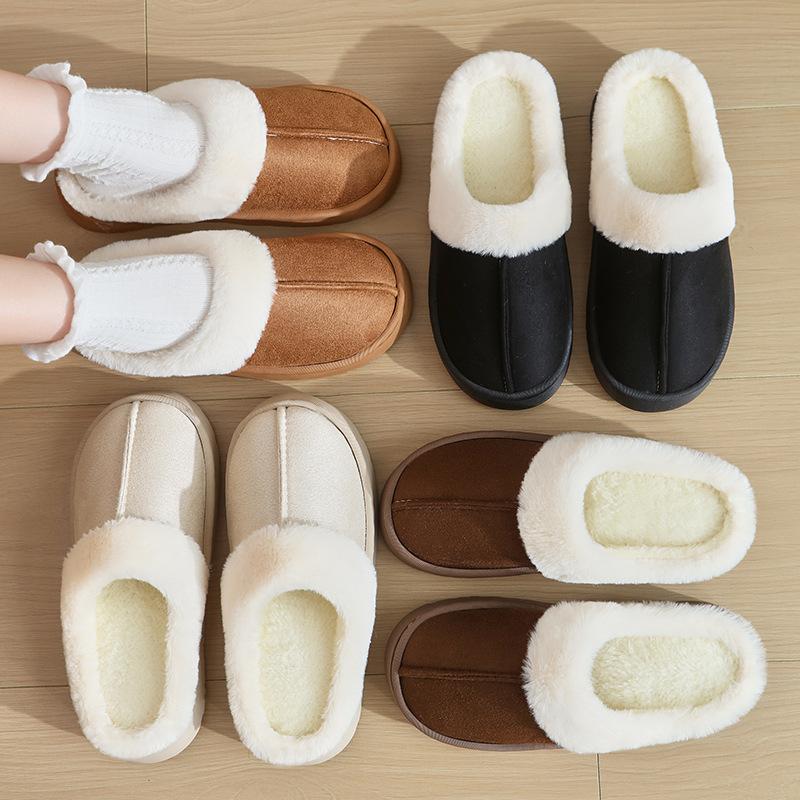 Fashion 2026 Platform Fluffy Slippers Women/men House Flats Fashion Plush Winter Shoes Ladies Home Elegant Casual Footwear Large Size