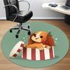1pc Puppy Present Office Round Rug, Non-slip, Soft and Durable Office Rug for Interior Decoration, Perfect for Office, Beautiful Decoration yy26031201