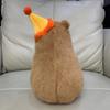 Capybara Plush Toy Birthday Hat Doll Cute Capibara Stuffed Keychain Plushie Fluffty Doll Toy Birthday Gift Kawaii Bag Key Ring