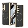 For Samsung Galaxy Z Fold 8 Ultra 5G Case Luxury Matte Leather Electroplate Magnetic Wireless Charging Hinge Tempered Film Cover