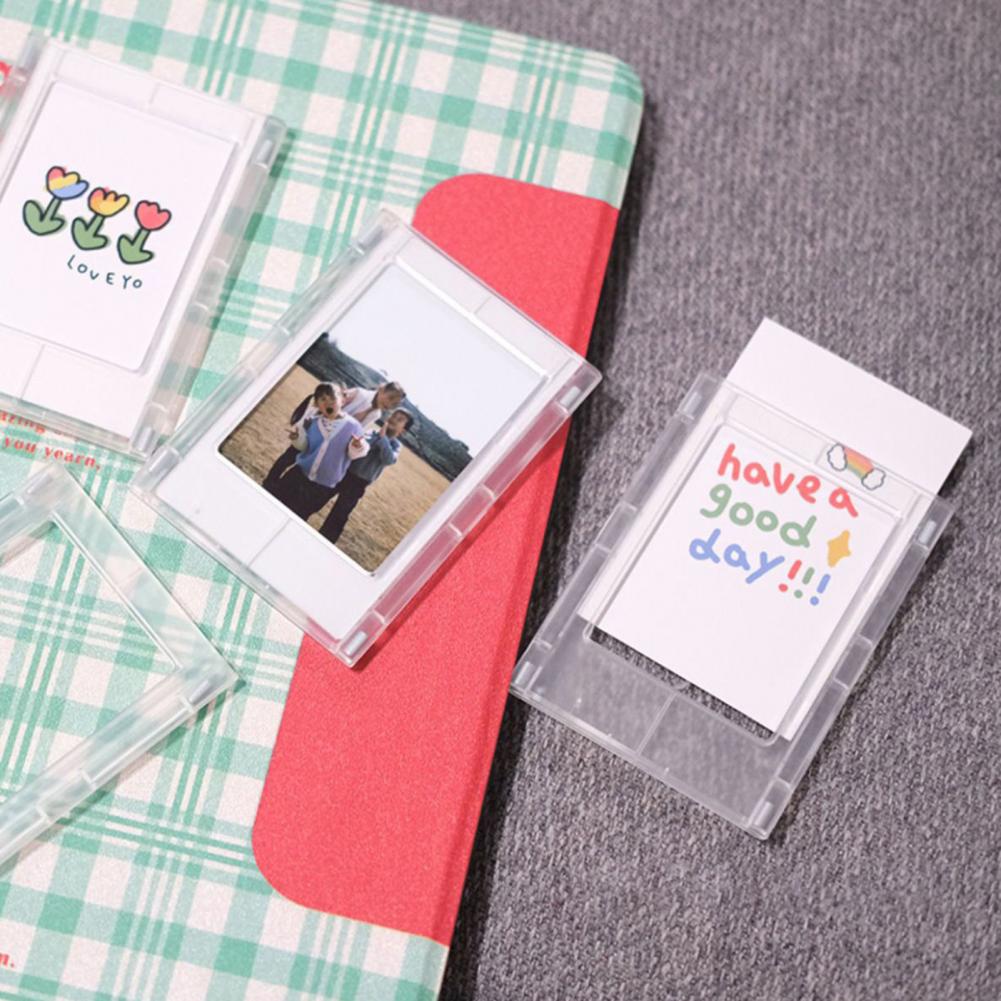 3 Inch Acrylic Picture Frame Magnetic Photo Display Stand Transparent Film Camera Photo Holder Desktop Polaroid Photo Frame