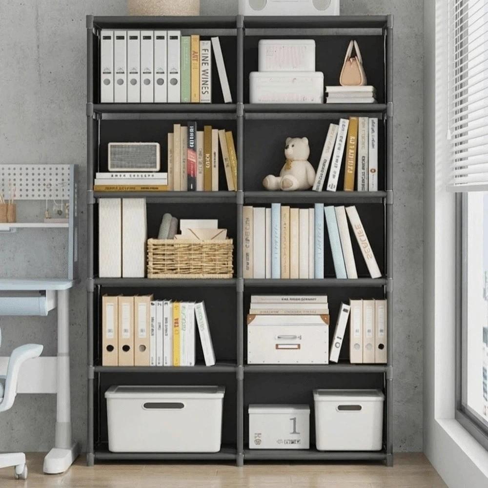 Durable Multilayer Bookshelves Cases 5/6 Tiers Cube Storage Organizer Metal Shoe Rack  Storage