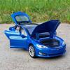 1:32 Tesla Model S Legierung Automodell Druckguss Metall Spielzeugfahrzeuge Automodell Hohe Simulation Sound und Licht Sammlung Kinder