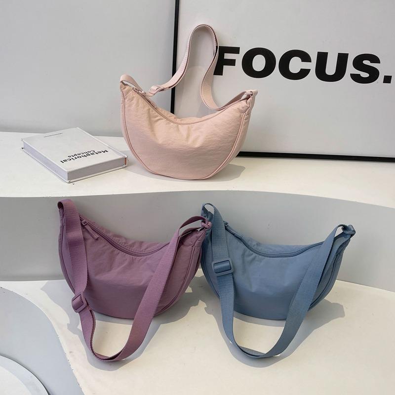 Traveling new dumpling bag versatile small bag shoulder bag solid color satchel women's messenger bag nylon bag