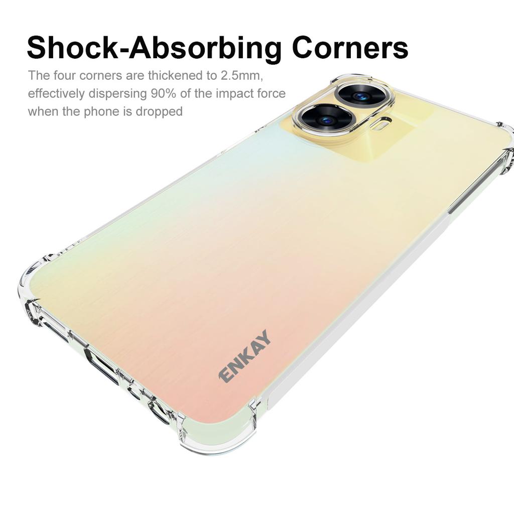 ENKAY HAT PRINCE For Realme C55 Smartphone Case Anti-slip Strip Edge Drop-proof TPU Clear Phone Cover