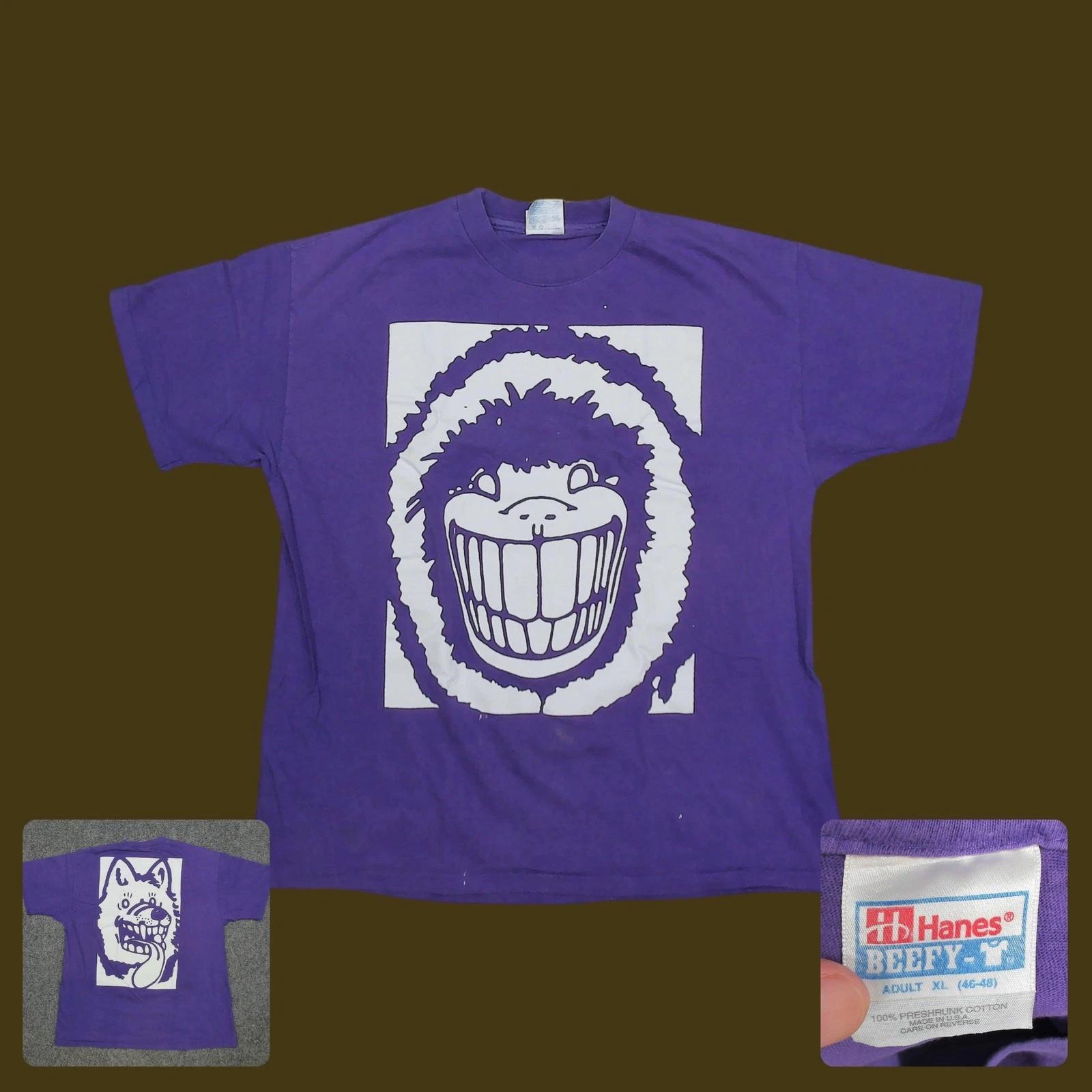 

Винтажная футболка Eskimo Joes 90-х Мужская XL Фиолетовая Buffy Dog Hanes Beefy T M