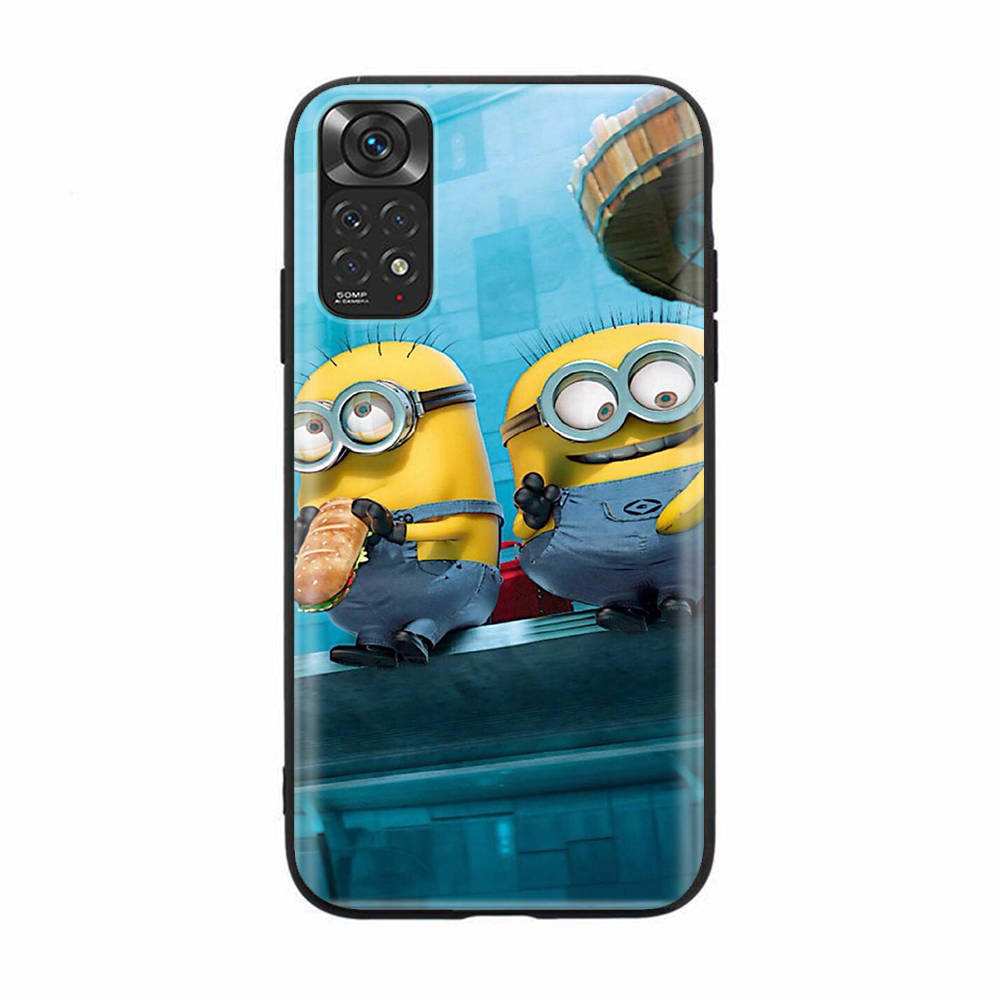 Black Case for Xiaomi Poco X6 X4 M5 M6 F5 F6 C65 C55 C50 C51 C40 Pro Redmi 14C A3X 13C 12C 11T 10A 9C Note 7 6 8A Plus M-78 Cute Minions