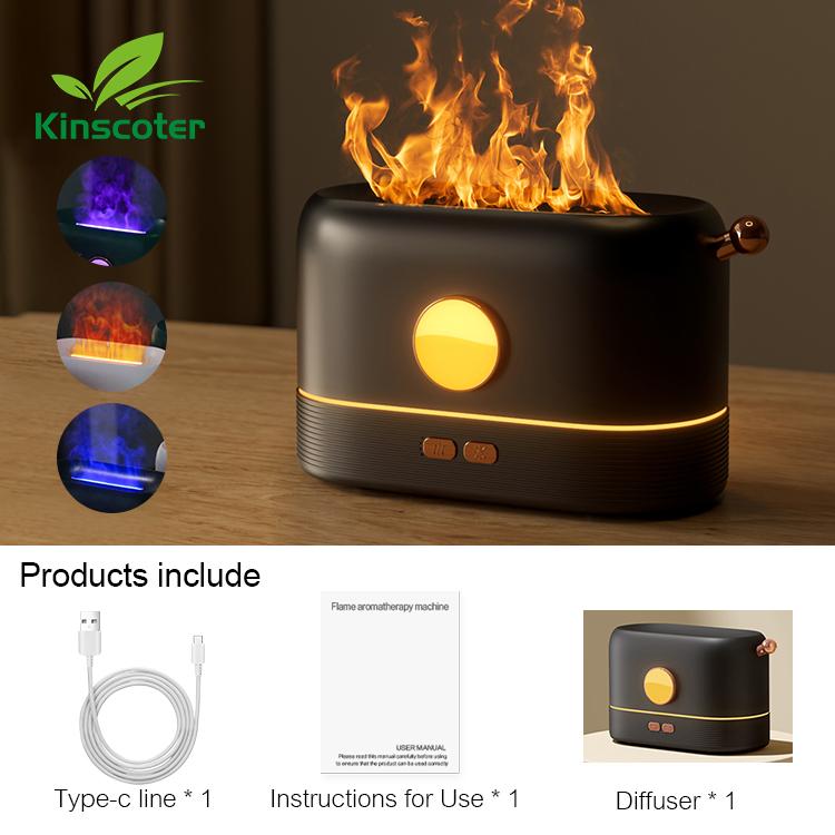 Flame Air Humidifier Portable Usb 180ml 200ml Realistic Fire Sprayer Essential Oil Aroma Diffuser