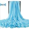 Foulard in Chiffon di Seta Monocolore Extra Lungo 3m x 2.3m: Protezione Solare e Sciarpa Asciugamano da Spiaggia da Viaggio