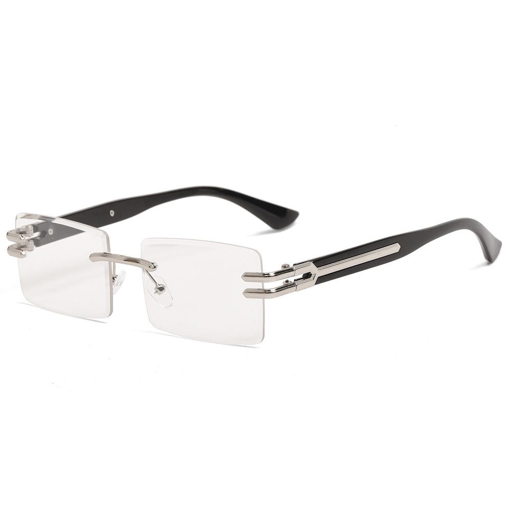 New Frameless Simple and Versatile Metal Frame Sunglasses, High-end Trendy Driving UV-proof Sunglasses