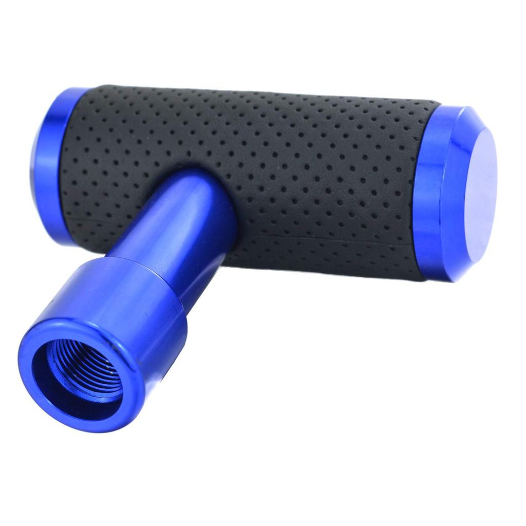 Lunsom Push Shift Knob Metal Gear Shift Lever Shift Knob T Shape for Manual Car (Black & Blue)