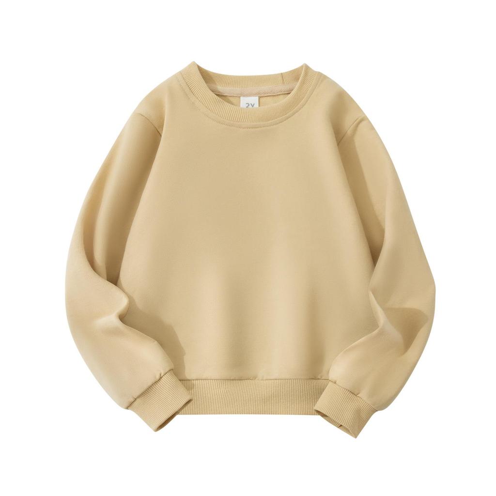 Customizable Kids' Solid Color Sweatshirt - Autumn Style Loopback Baby & Children's Wear