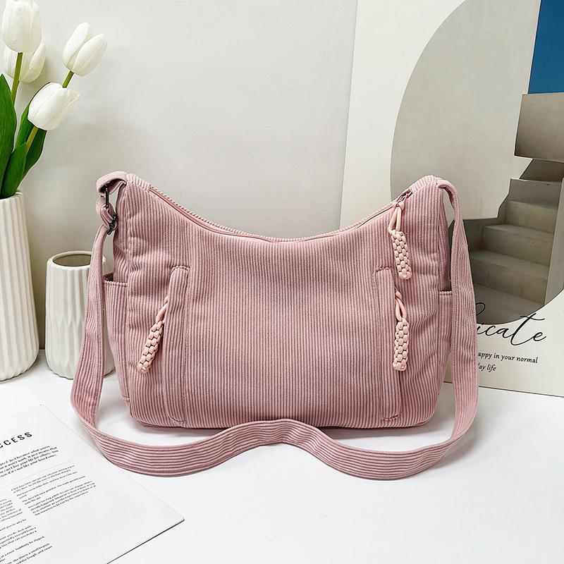 Damen Umhängetasche Große Kapazität Kord Student Schulter Tragetasche