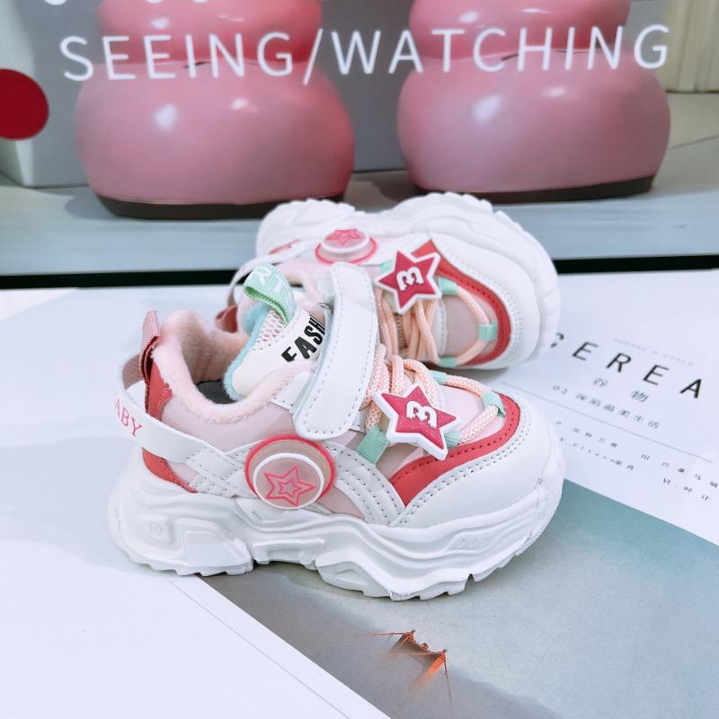 Autumn and Winter New Fashion Children's Shoes Fleece Thermal Casual Shoes Girl Flashing Light Classmate