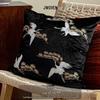 Oriental Pine Crane & Bamboo Embroidered Cushion Set – Chinese Style Sofa Décor