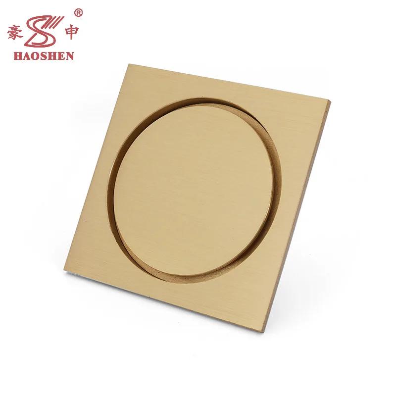 10x10cm Floor Drain Brass Square Pop-up Floor Drain Floor Cover Shower Room Push Down Deodorant Bathtub Shower Drain