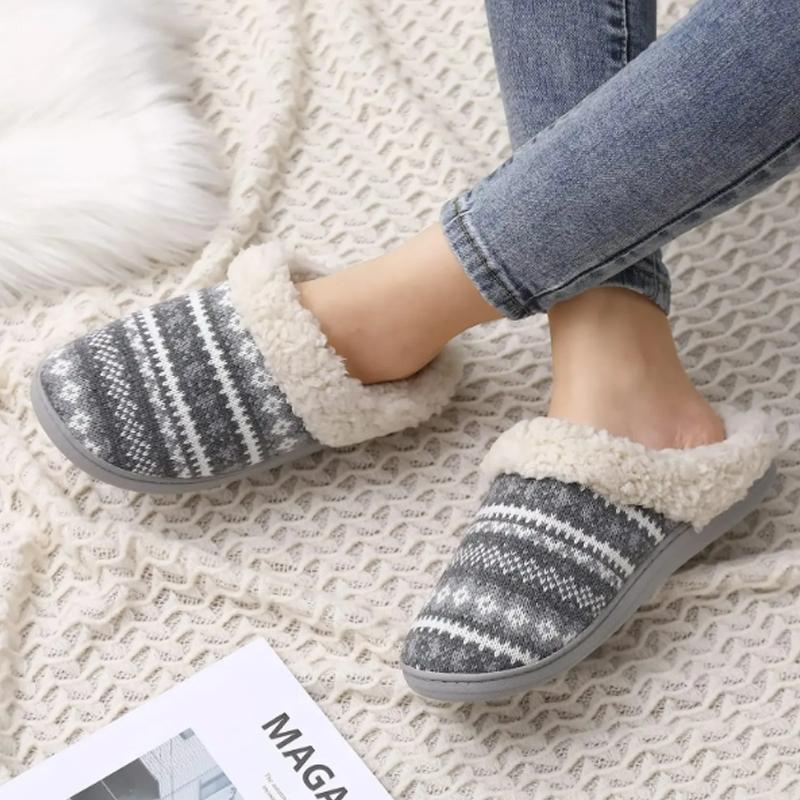 Fashion Litfun Women Winter Fur Slippers Men Warm Cozy Plush Fluffy Home Cotton Shoes Plush Antiskid Slippers Indoor Furry Slippers