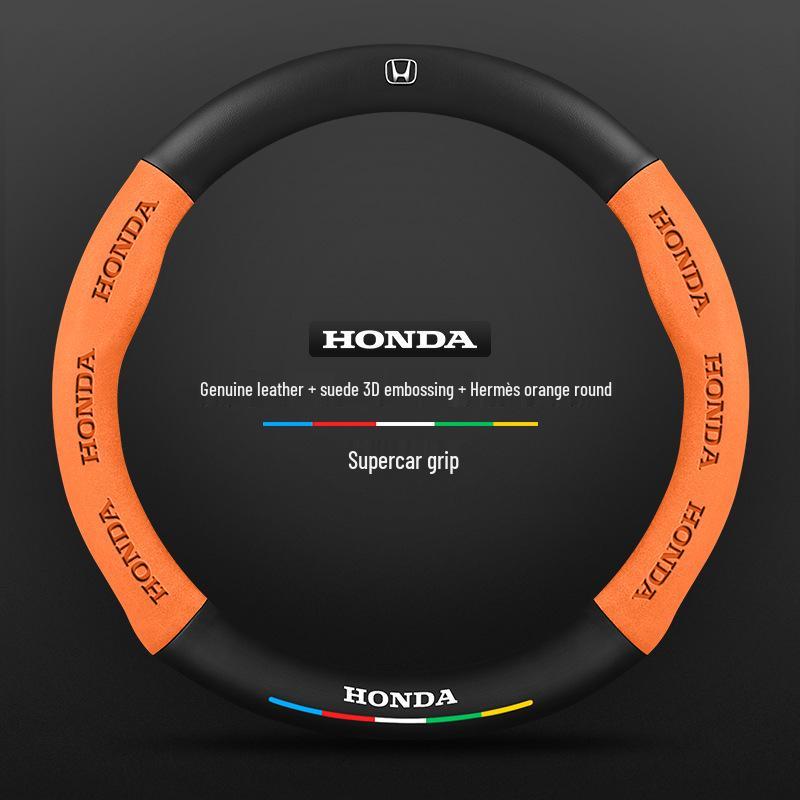 Honda UR-V 17-20 Winter Steering Wheel Cover - Genuine Leather, Suede, Carbon Fiber, Ultra-thin