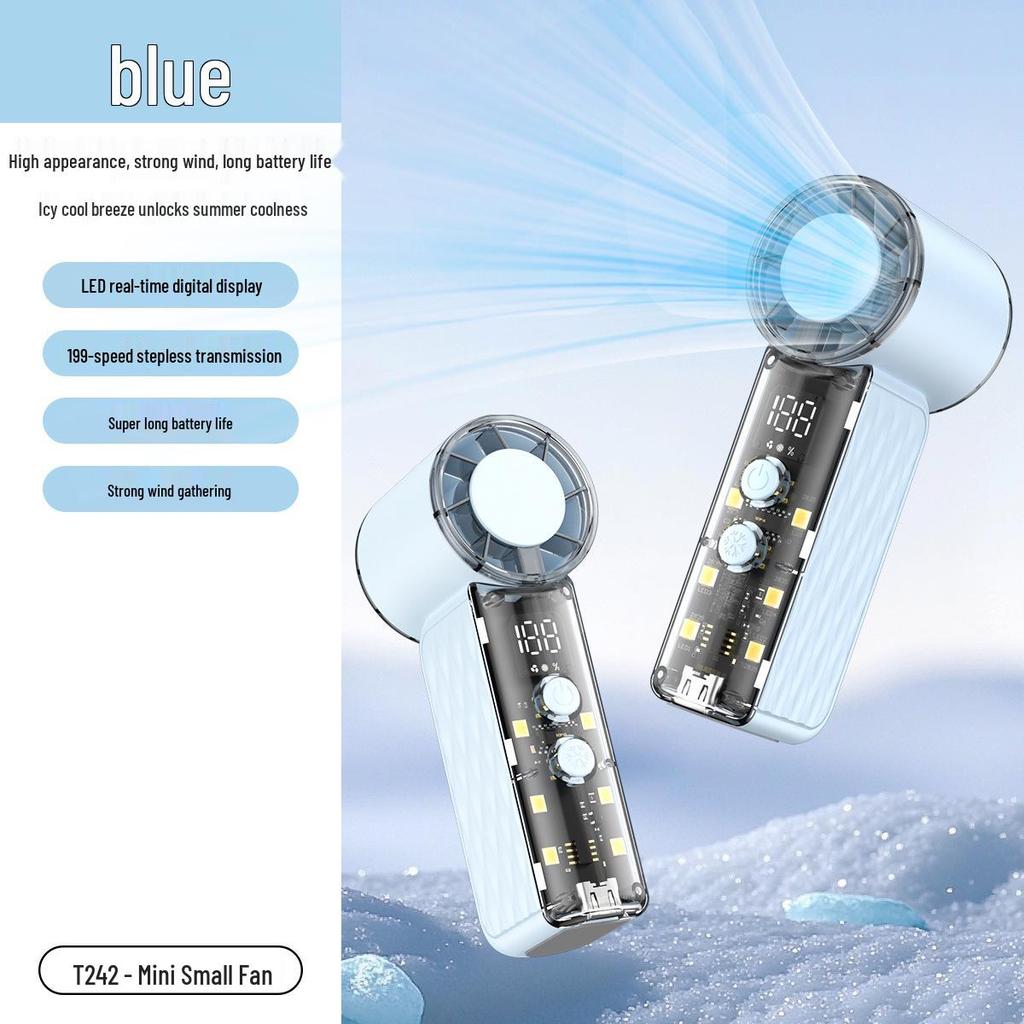 Portable USB Handheld Fan, T243 High-Speed Turbine Cooling, Compact Outdoor Ice Compress