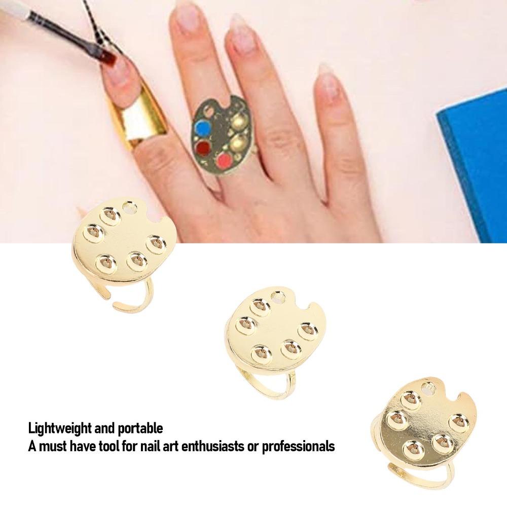 3Pcs 2.6*1.95*2.6CM Nail Art Palette Aluminum Nail Art Display Ring for DIY Practice