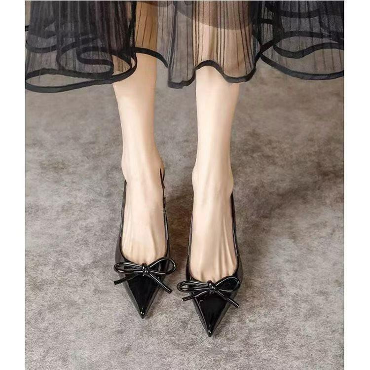 

Sandals women s summer wear high-heeled sandals temperament versatile bag head sandals bow high-heeled sandals women 35 чёрный