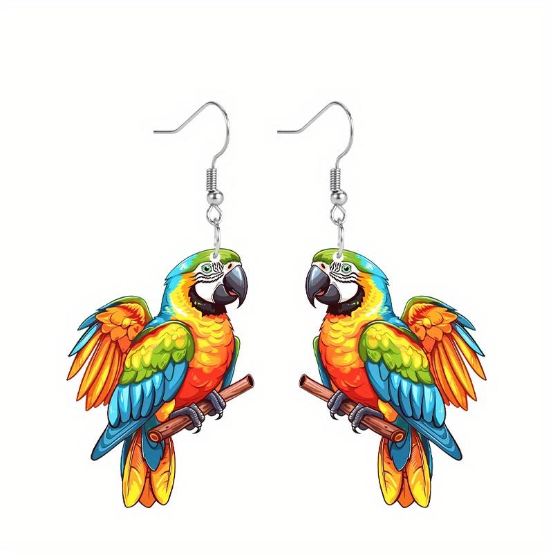 Colorful Parrot Acrylic Earrings for Women Earrings Chic New Animal Earrings Fashion Earrings Jewelry Accessories for Party Festivals