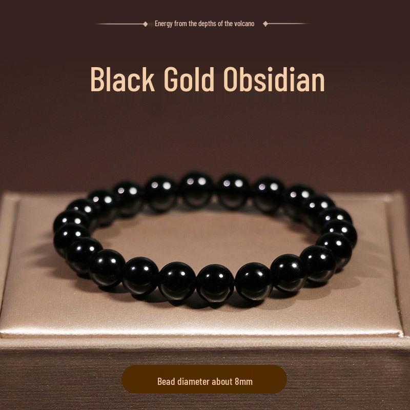 Super God Shine Black Obsidian Bracelet 6-18mm for Men and Women