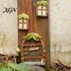 Waterproof Tree Trunk Decor 1 Set Fairy Door Windows And Lamp, Garden Accessories, Miniature Outdoor House Glow in The Dark Gnome for Yard Decoration