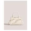 Pure Aesthetic Sweet Bow Decor Ladies Handbag, Luxury Texture Multiway Top Handle Crossbody Purse For Daily Matching