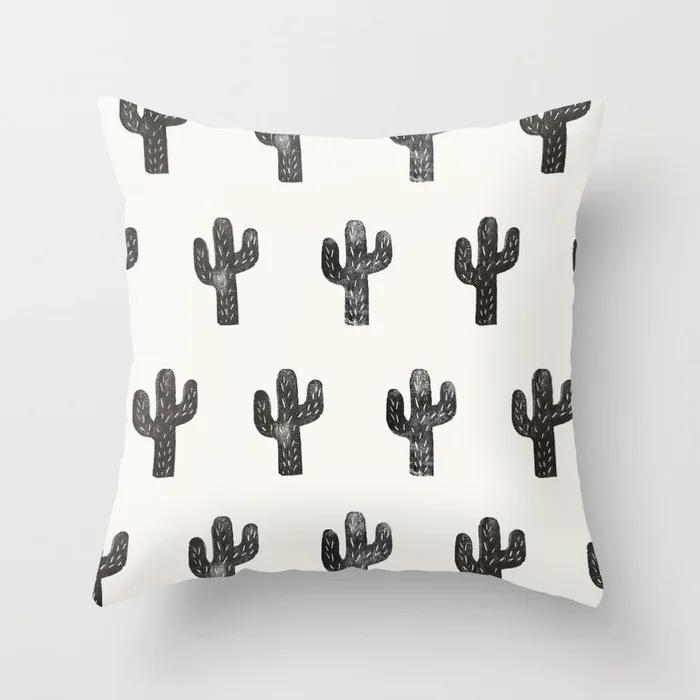 Nordic Style Tropical Plant Cactus Pattern Cushion Cover Sofa Car Office Pillowcase Home Decor