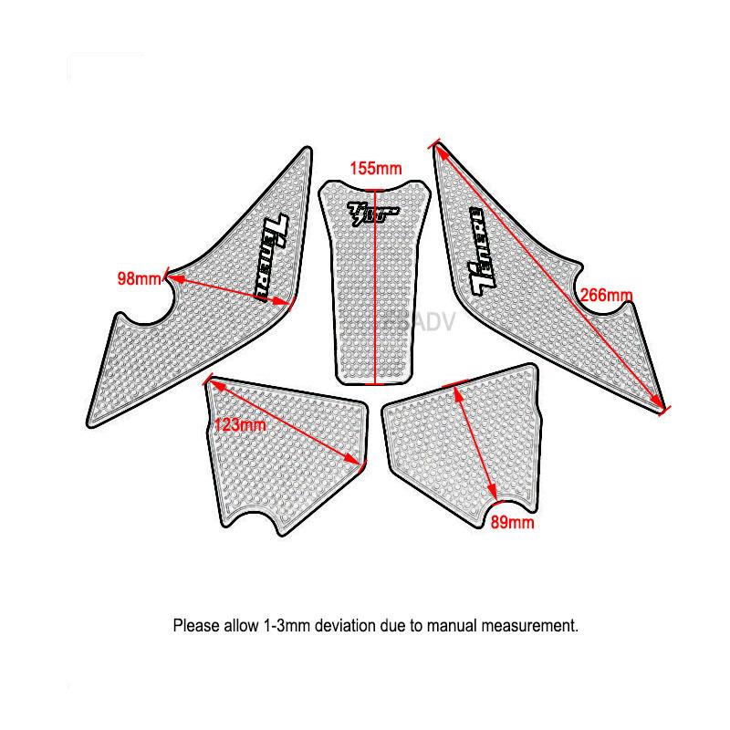 For YAMAHA Tenere 700 Rally T700 XTZ 690 T 700 Non-slip Side Fuel Tank Stickers Waterproof Pad Stickers Motorcycle Accessories