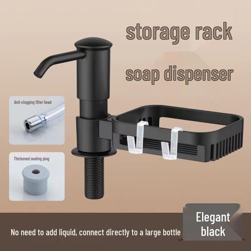 OLOEY Kitchen Sink Soap Dispenser with Storage Rack