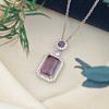 Necklace Women's European and American Fashion Hot Sale Rectangular Round Micro-inlaid Zircon Temperament Collarbone Chain High-end Accessories
