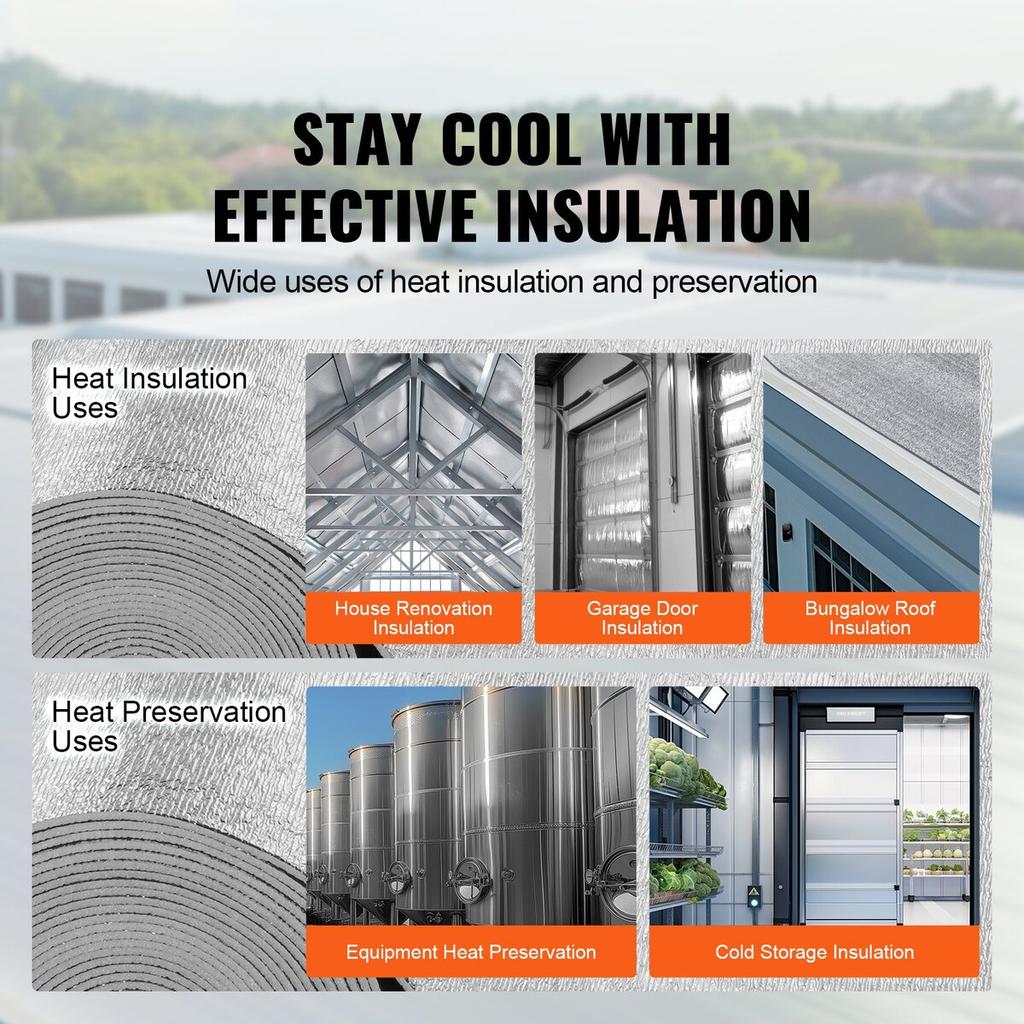 Double Reflective Insulation Roll Foam Core Radiant Barrier 48 In X 50 Ft